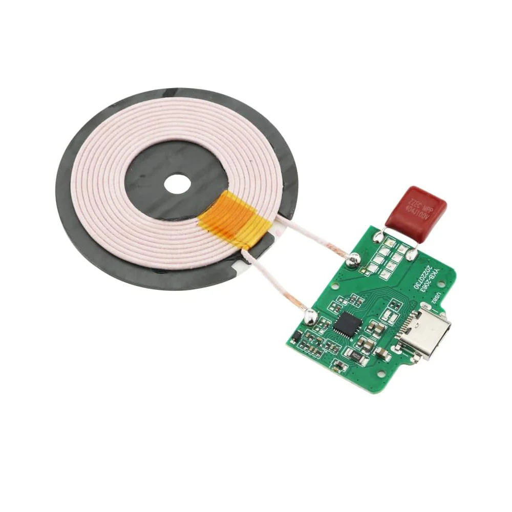 ماژول شارژر وایرلس 15W با ورودی Type-C به همراه صفحه کویل شارژ